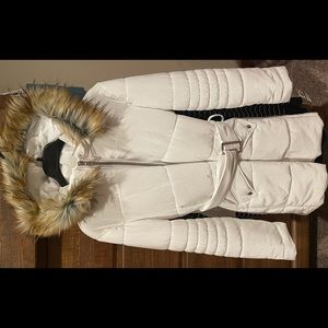 I.N.C White, Velvet Coat, Fur-lined hood